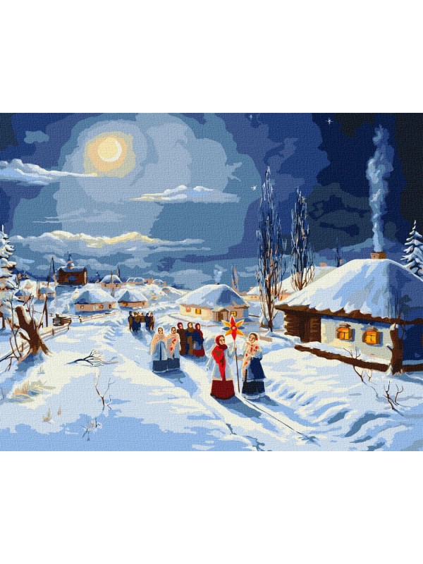 По коледа - Рисуване по номера - 50/40СМ.